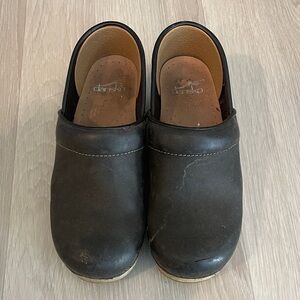 Dansko Antique Black Oiled Clogs